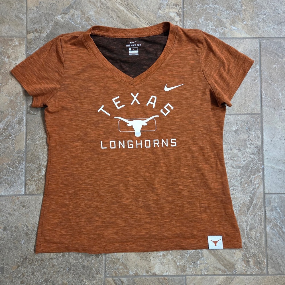 Nike Texas Longhorns‎ Dri-Fit V-Neck T-Shirt Orange Women's Small